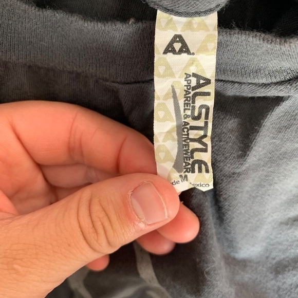 ALSTYLE Men's medium Born Free classic cycle show grey and yellow T-shirt - Picture 2 of 3